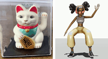Beckoning-cat-like waving